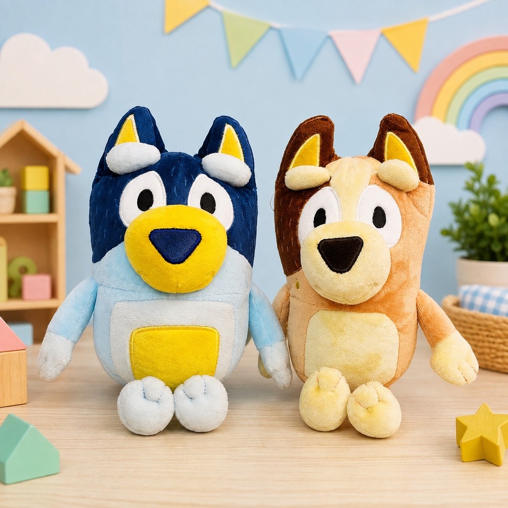 Bluey & Bingo 8" Plush Pair Moose Toys Stuffed Animals 2pc Set